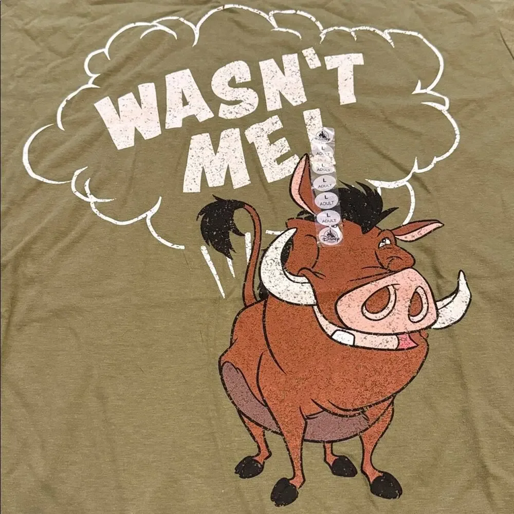 Disney Olive Green T-Shirt with White Print - Picture 3 of 4